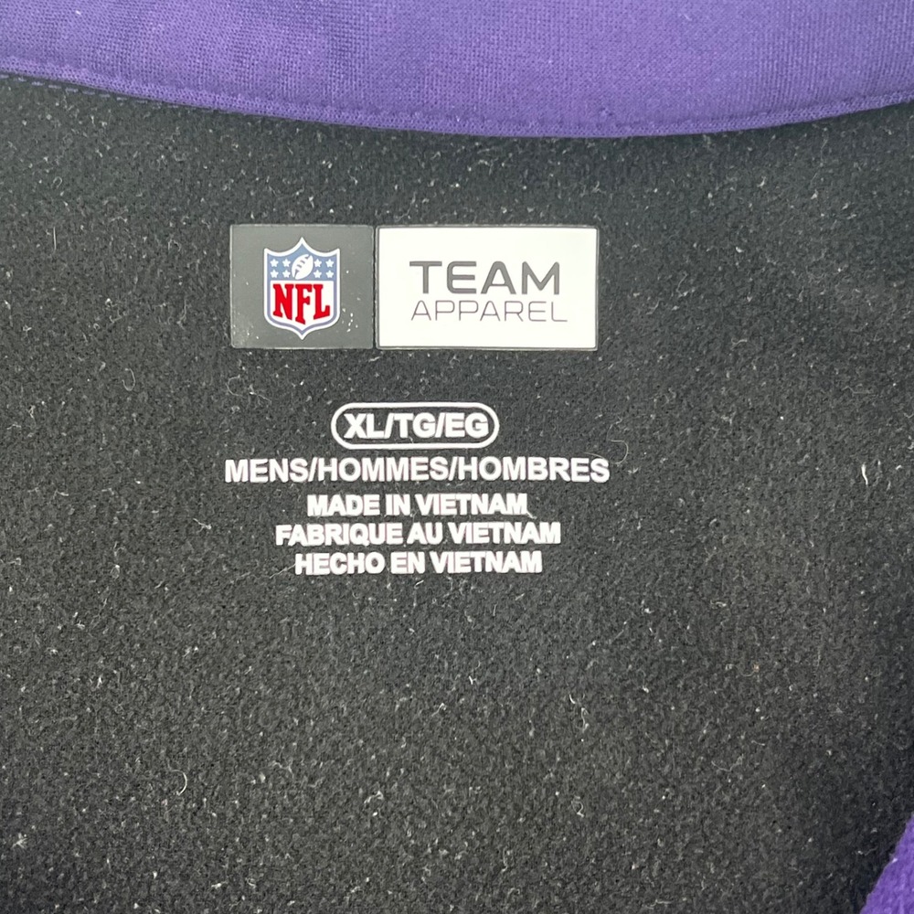 NFL Team Apparel Baltimore Ravens Mens XL Purple Quarter Zip Pullover D2AC 79700 - Picture 5 of 13